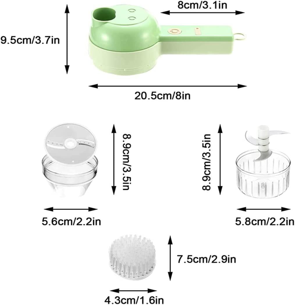 4 in 1 Portable Electric Vegetable Cutter Set – USB Rechargeable Mini Chopper, Slicer & Grinder for Kitchen