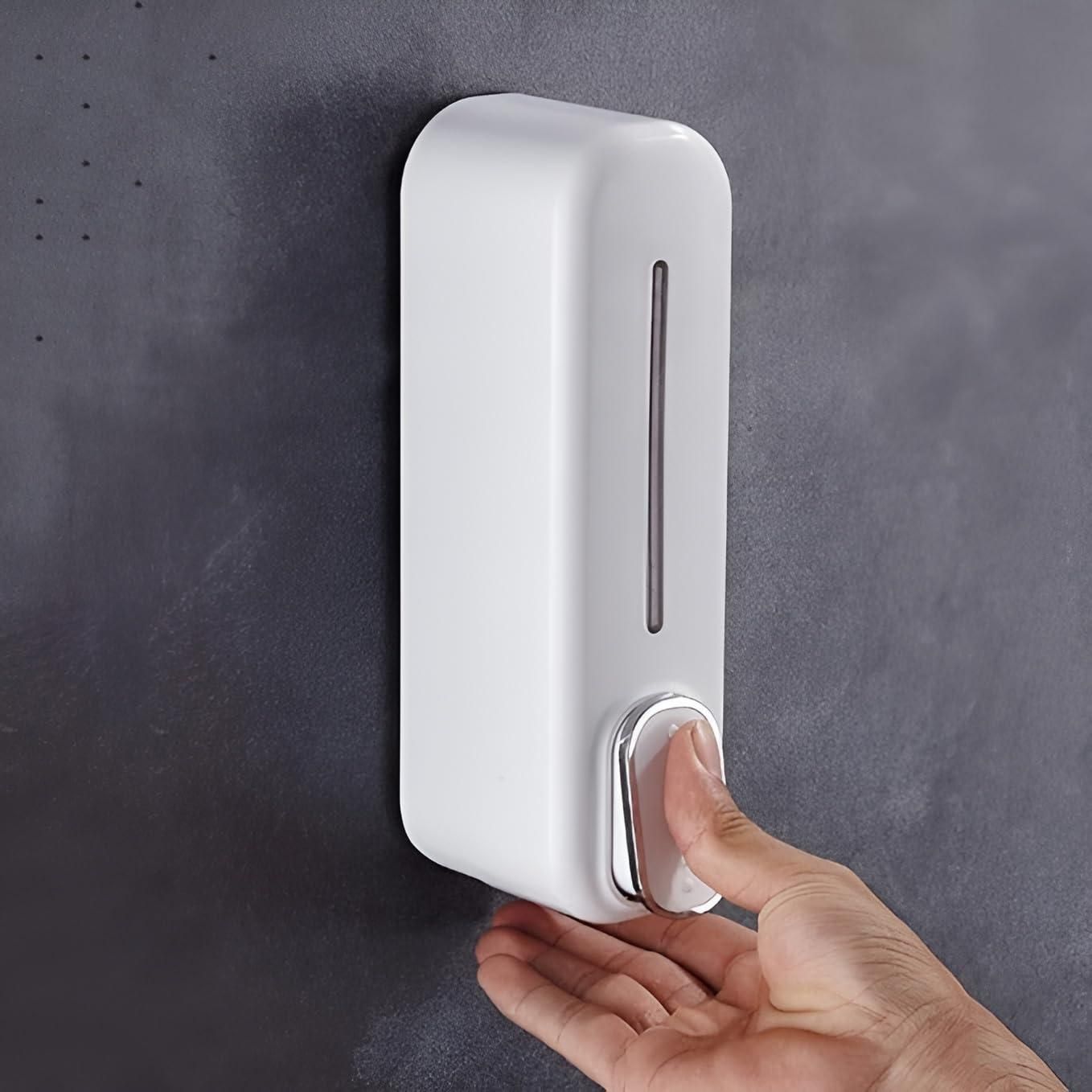 Wall Mounted Soap Dispenser Manual | Press Type Liquid Hand Wash, Shampoo & Sanitizer Dispenser for Bathroom & Kitchen – Refillable, Durable & Space Saving